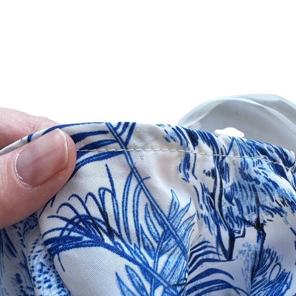 NWT The Sang Boutique Blue & White Tropical Floral Tiered Maxi Dress Large Long - Picture 14 of 16